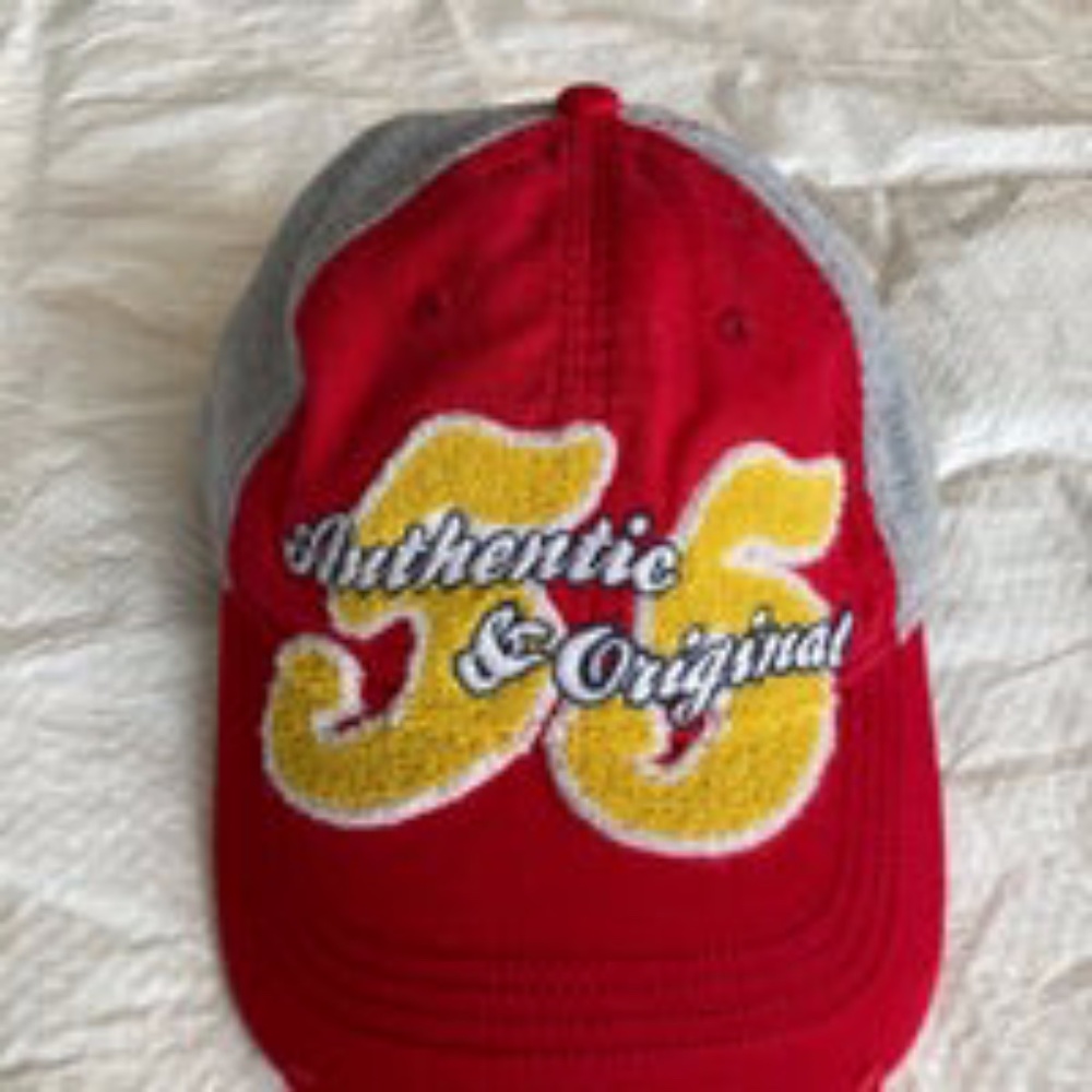 Disney Parks Authentic & Original 55 Baseball Cap Hat Vintage 928 Red Gray EUC